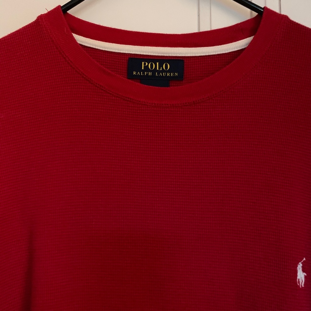 Polo Ralph Lauren Red waffle knit long sleeve